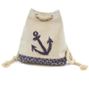 Anchor Neutral Drawstring Tote Bag