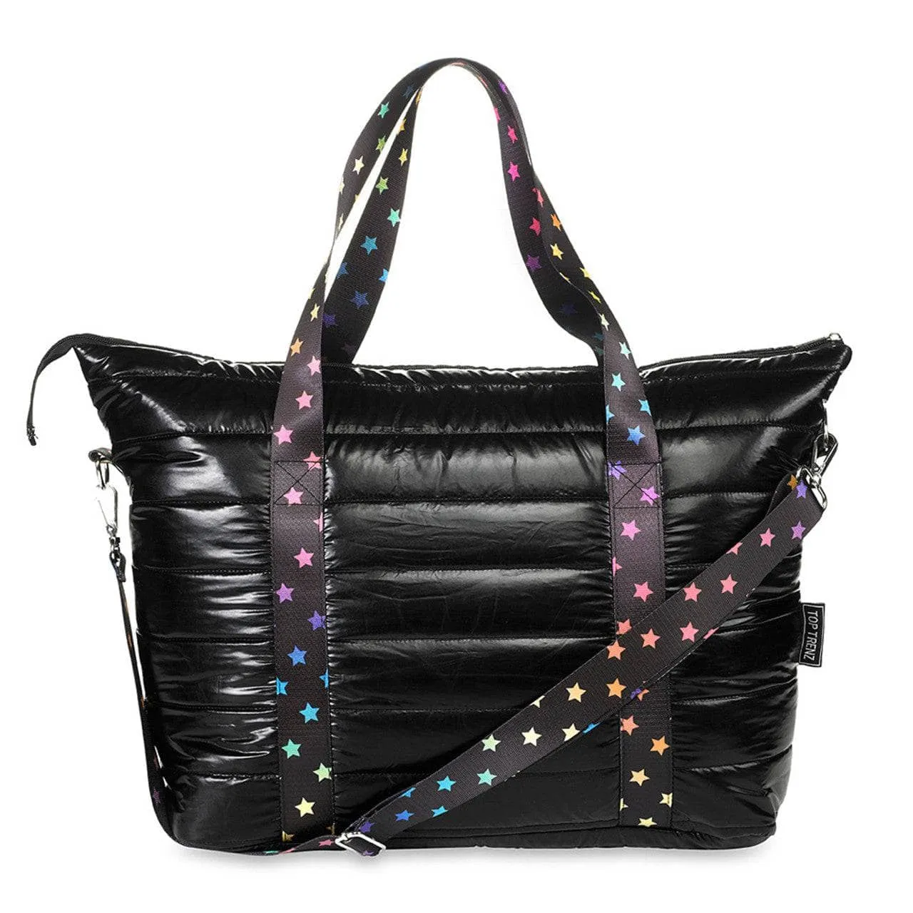 Black Puffer Tote Bag