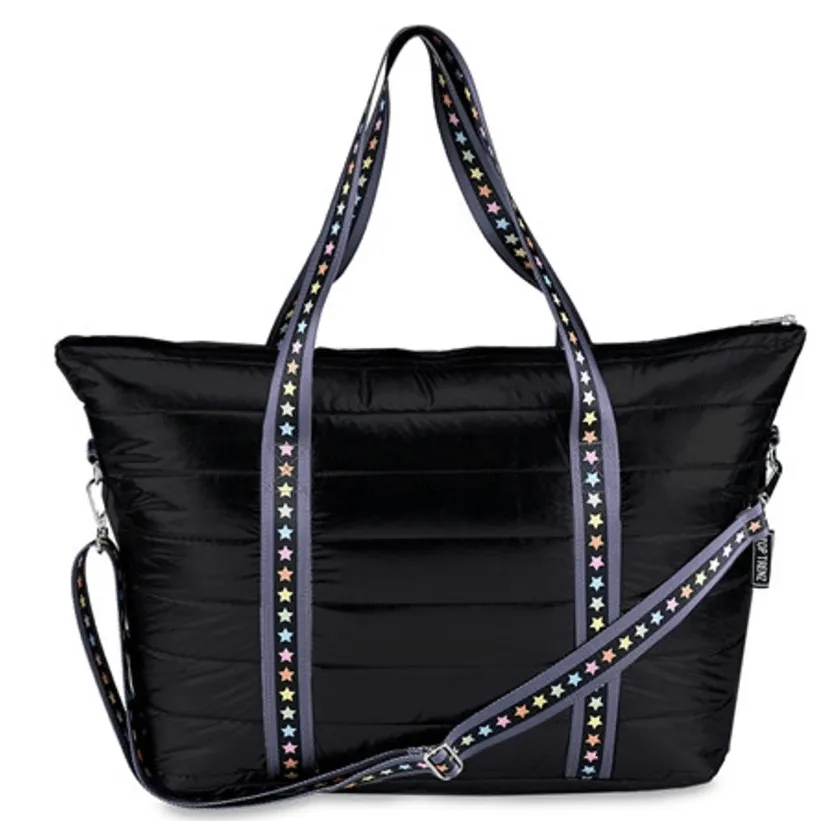 Black Puffer Tote Bag