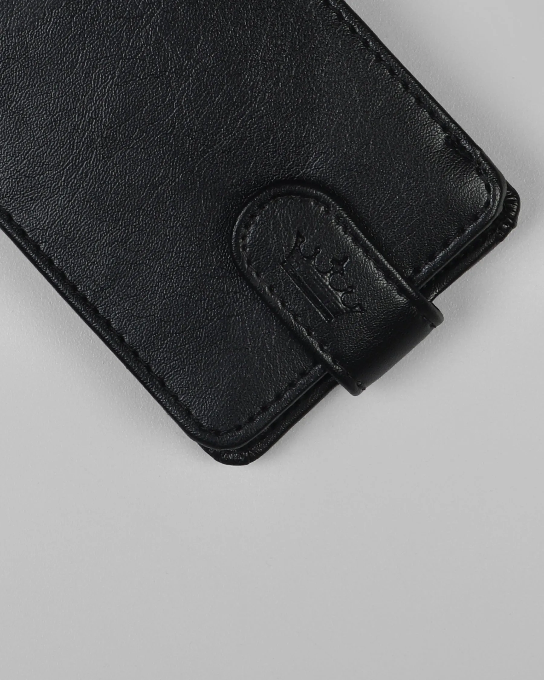 Black Push Button Vegan Leather Handcrafted Slim and Small Wallet