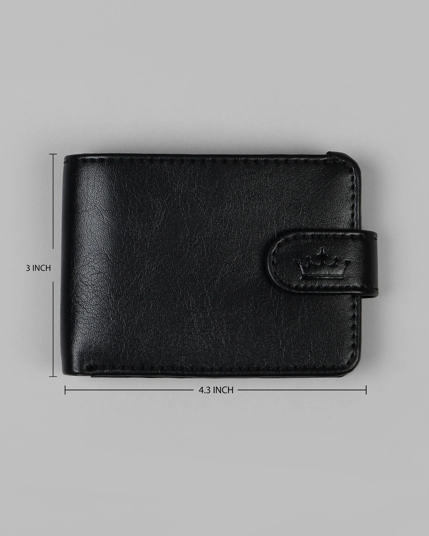 Black Push Button Vegan Leather Handcrafted Slim and Small Wallet