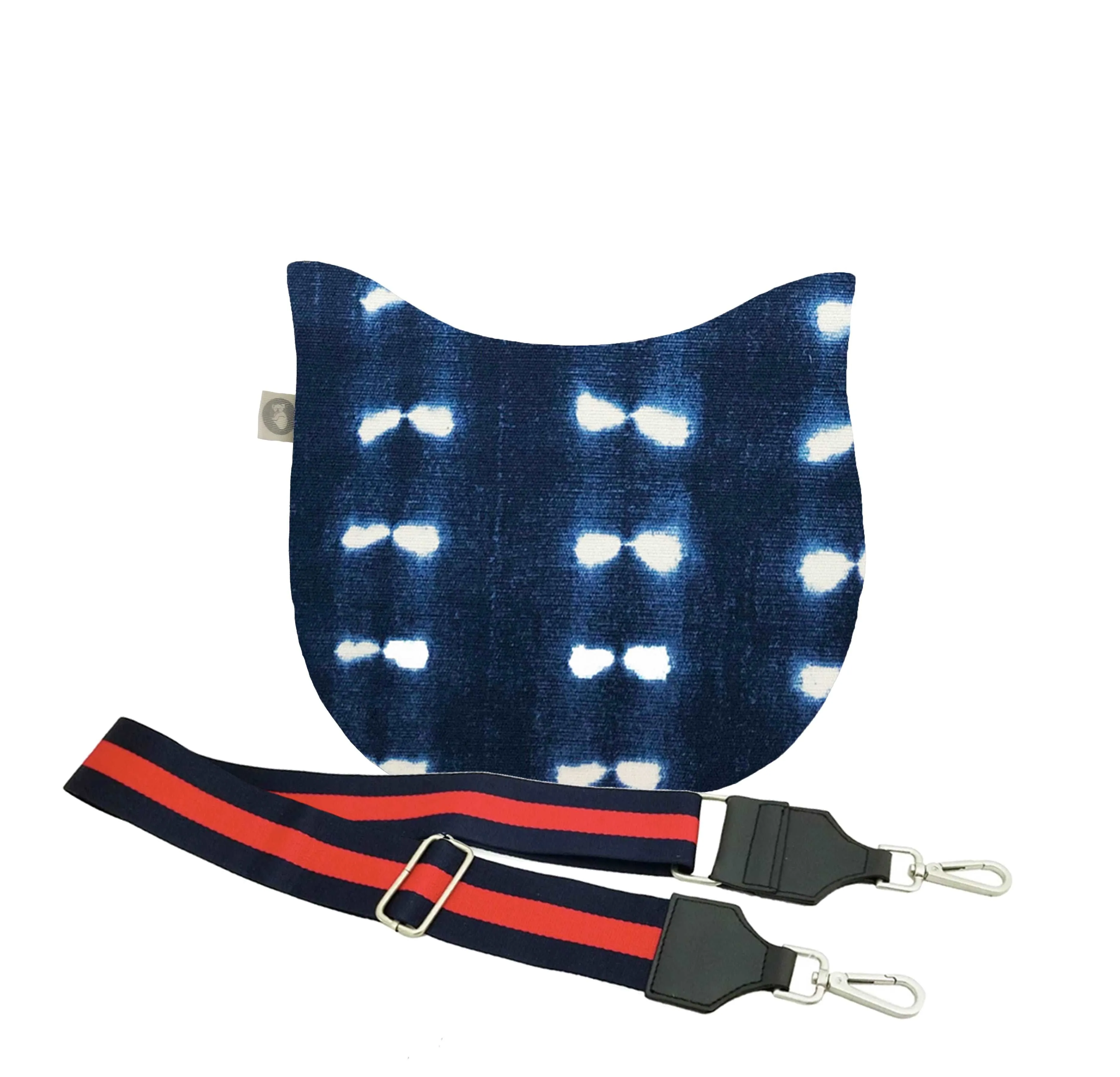 Blue Shibori Mini City Bag with Navy/Red Stripe Strap Only $64   FREE Strap ($118 value for only $64 with code: MINI64)