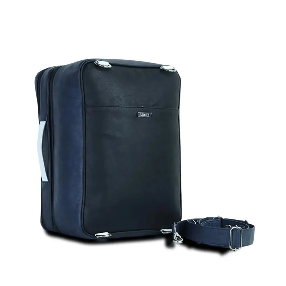 Blue Voyager Set of 4 Bags with Leather Batua - Travel Luggage Set