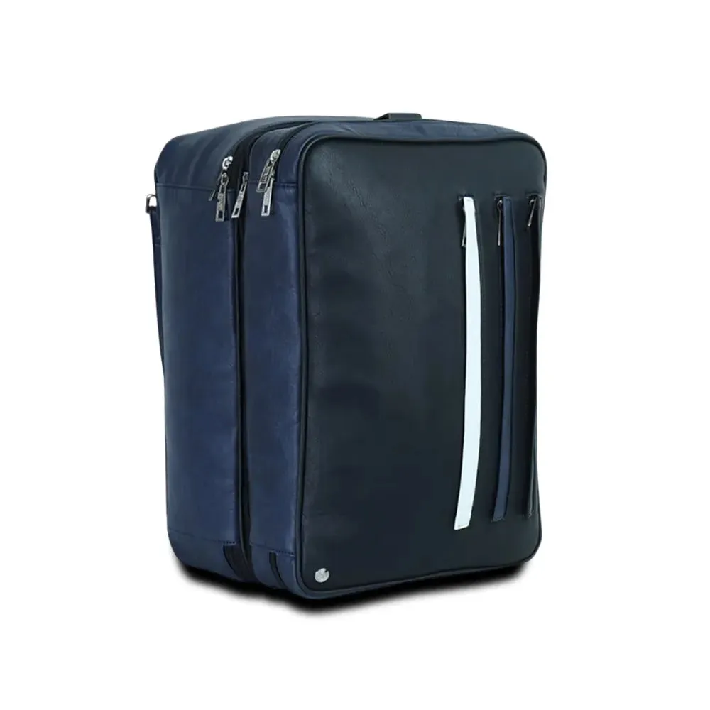 Blue Voyager Set of 4 Bags with Leather Batua - Travel Luggage Set