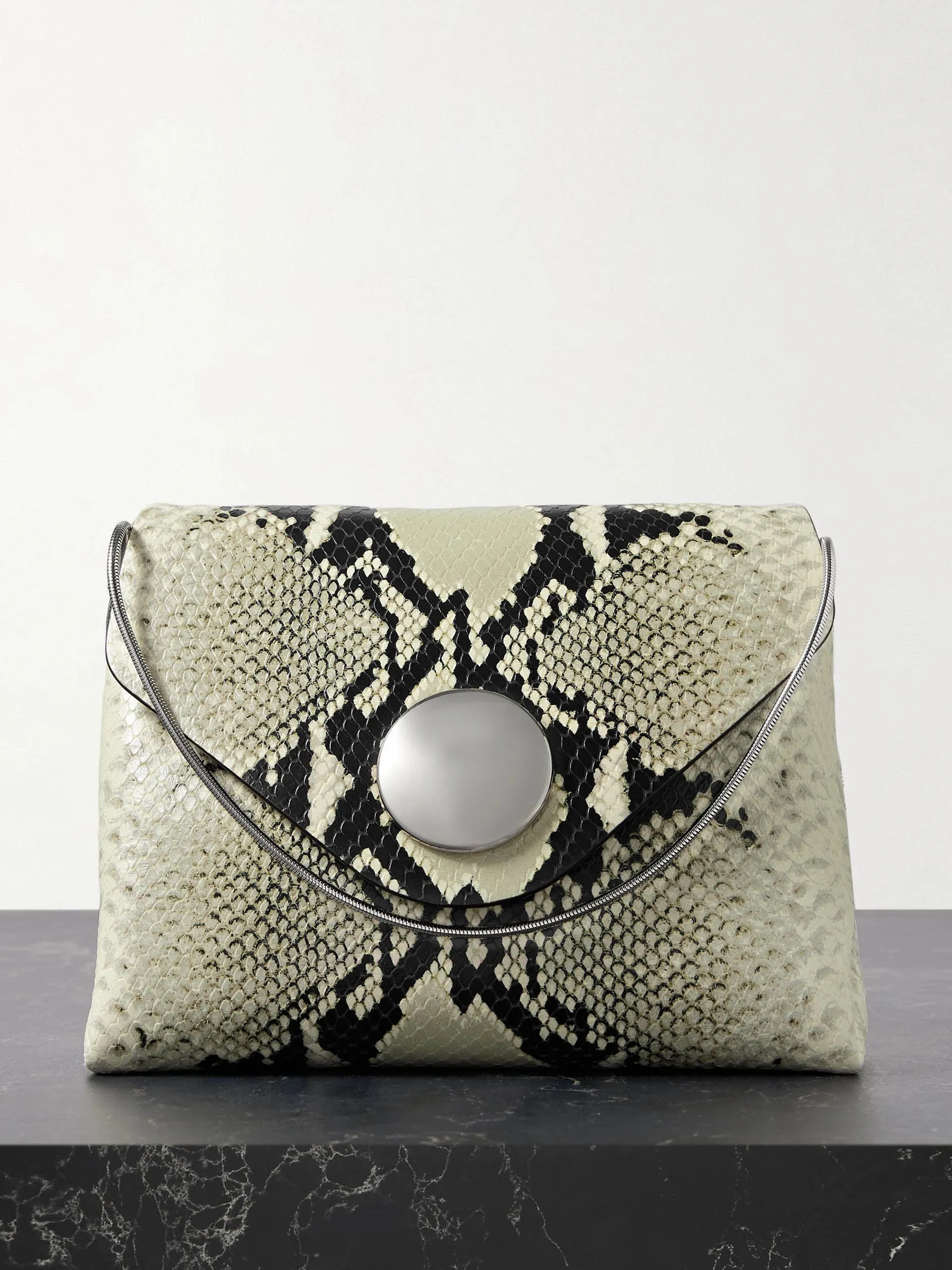 Bobbi snake-effect leather shoulder bag