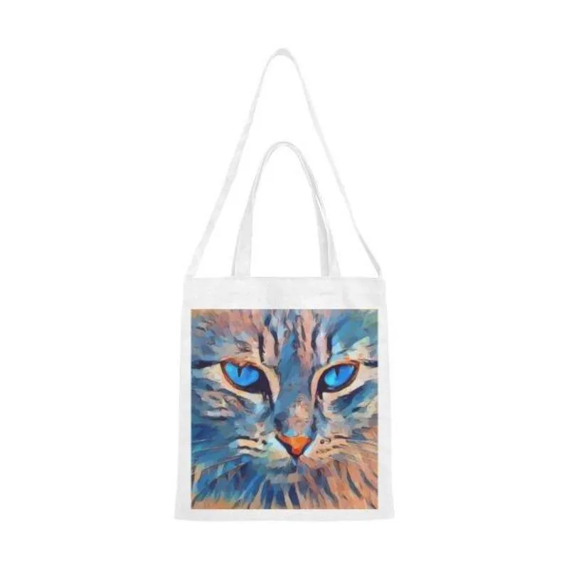 Cat Face Tote Bag Gifts For Cat Lovers Canvas Tote Bags