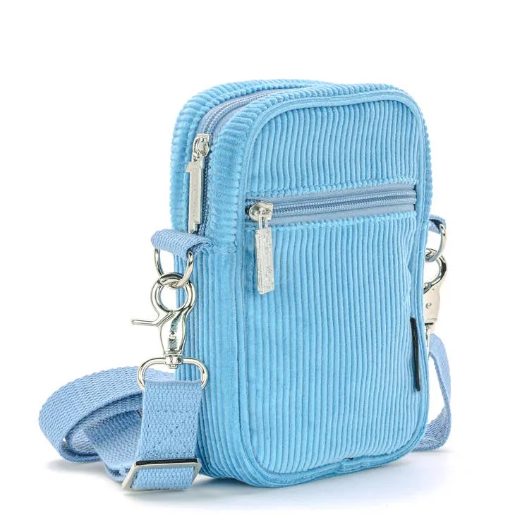 Crossbody Mini Brick Bag - Blue Corduroy