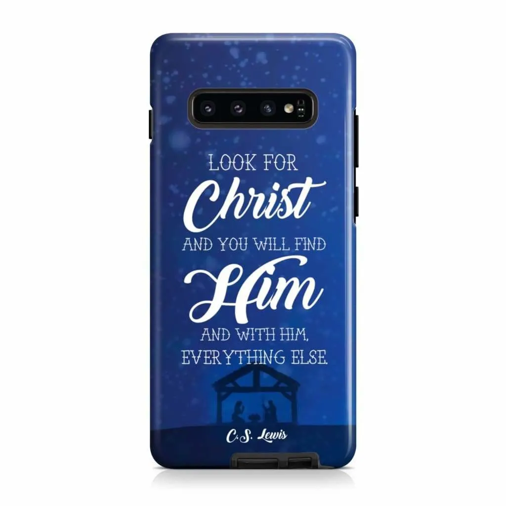 C.S. Lewis Look For Christ Phone Case Christian Phone Cases - Scripture Phone Cases - Iphone Cases Christian