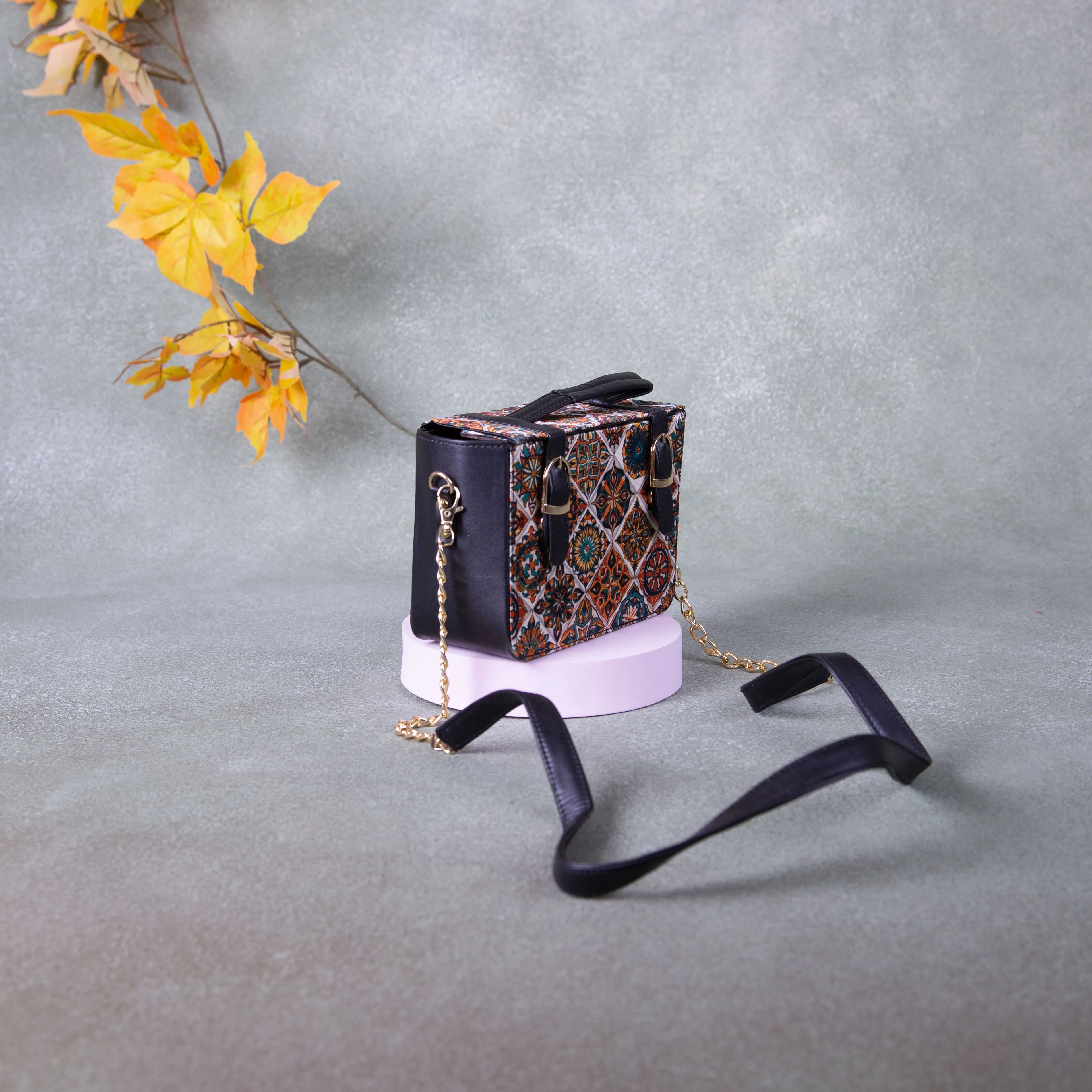 Cuboid Case  Sling bags Multi-Colour Flower Design.