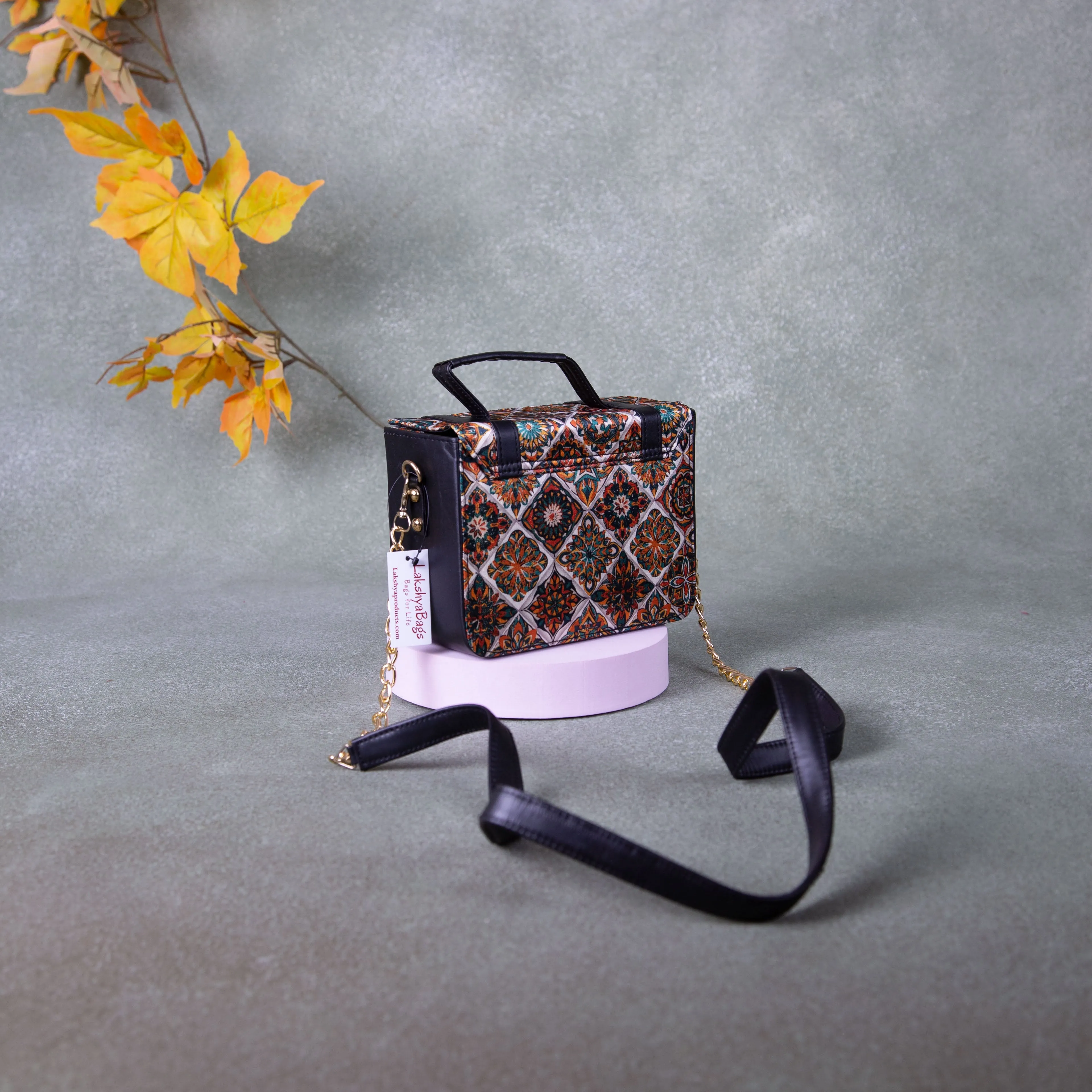 Cuboid Case  Sling bags Multi-Colour Flower Design.