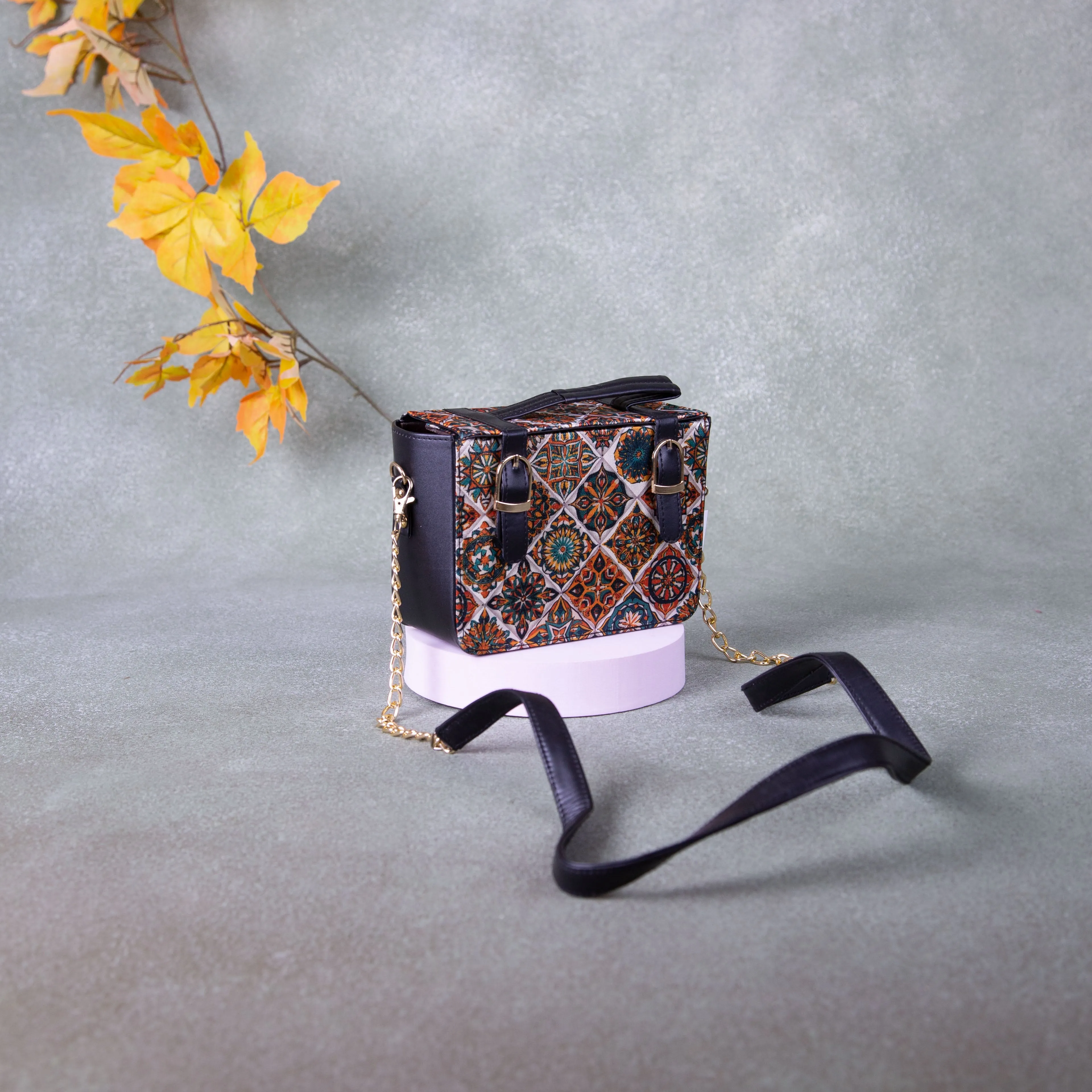 Cuboid Case  Sling bags Multi-Colour Flower Design.