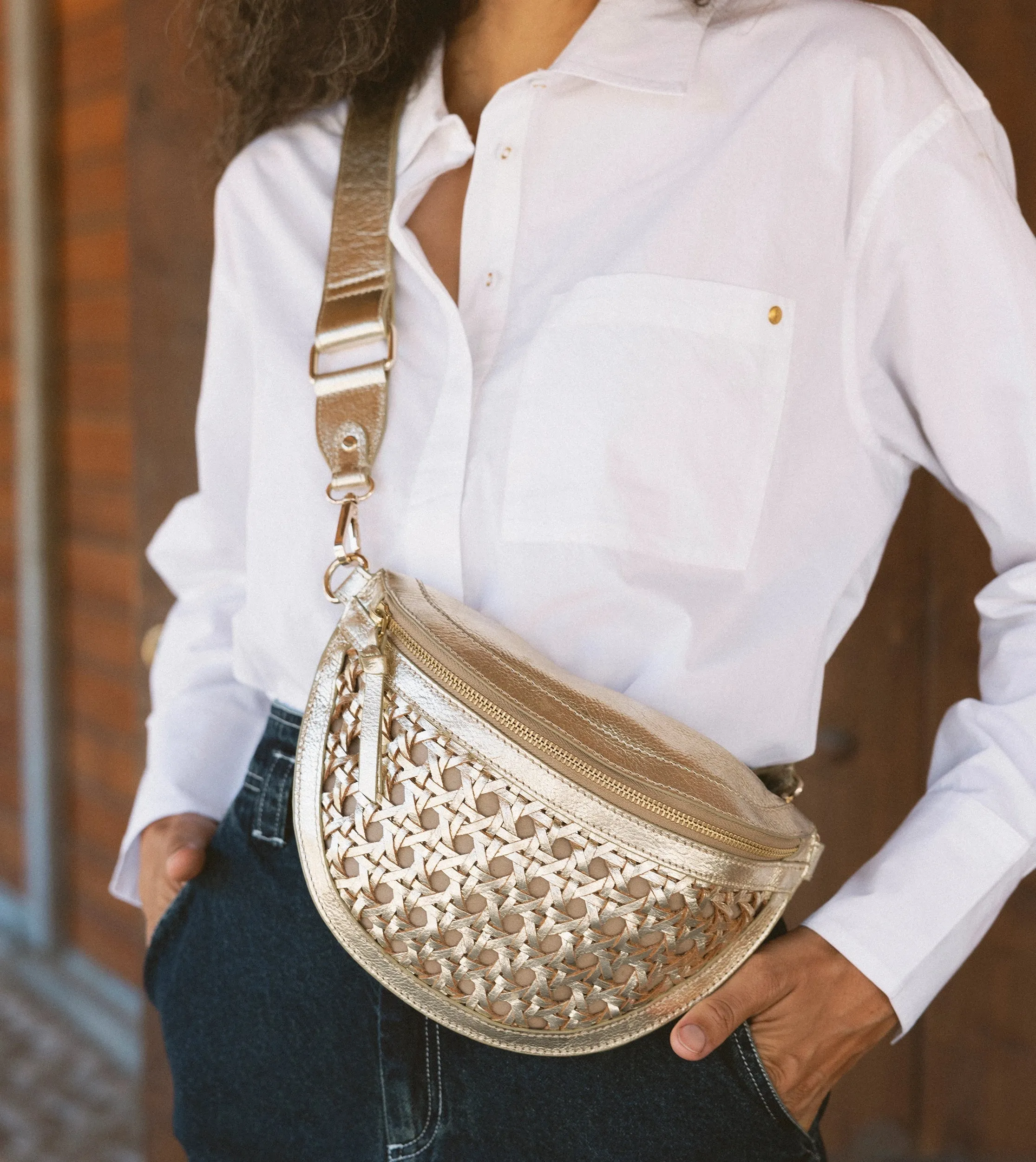 Doris Weave Crossbody | Gold