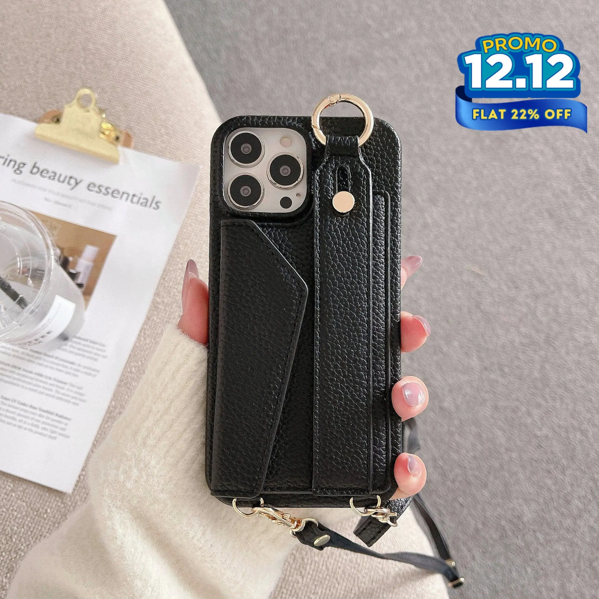 Faux Leather Crossbody Phone Case