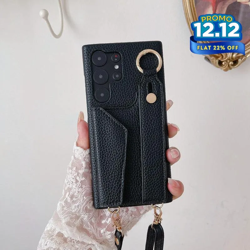 Faux Leather Crossbody Phone Case