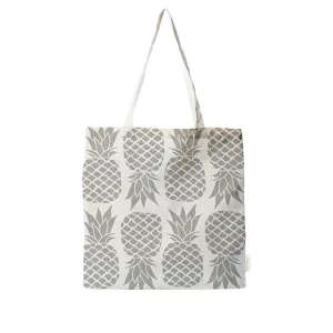 Grey Pineapples Large Tote 18x18