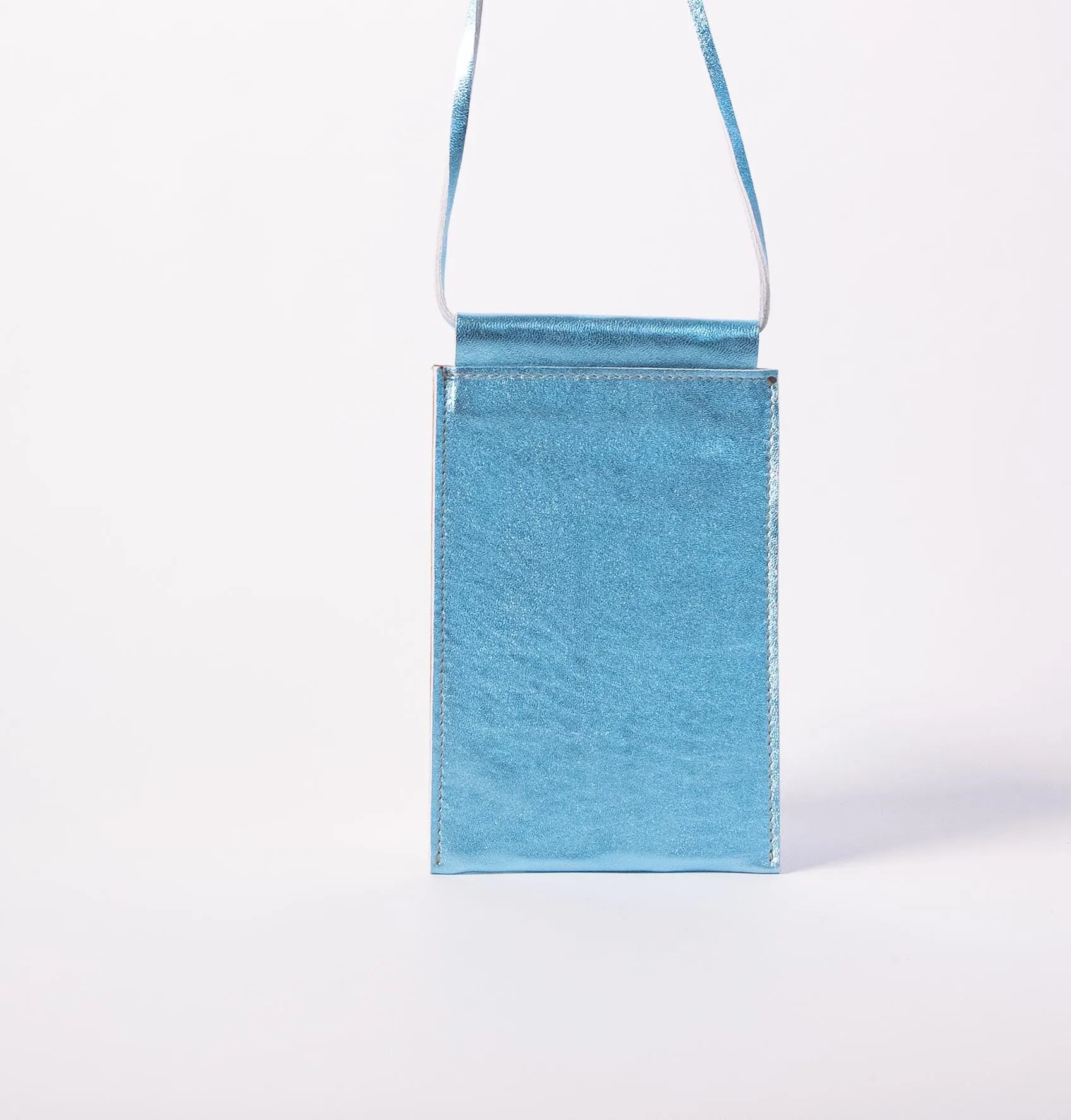 Harpers emporium Phone Pouch in Metallic Light Blue