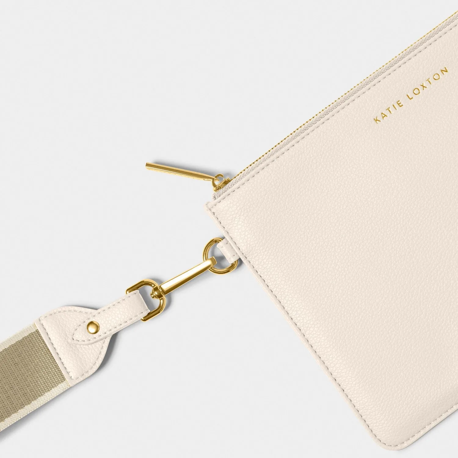 Katie Loxton Zana Canvas Wristlet Pouch Off White