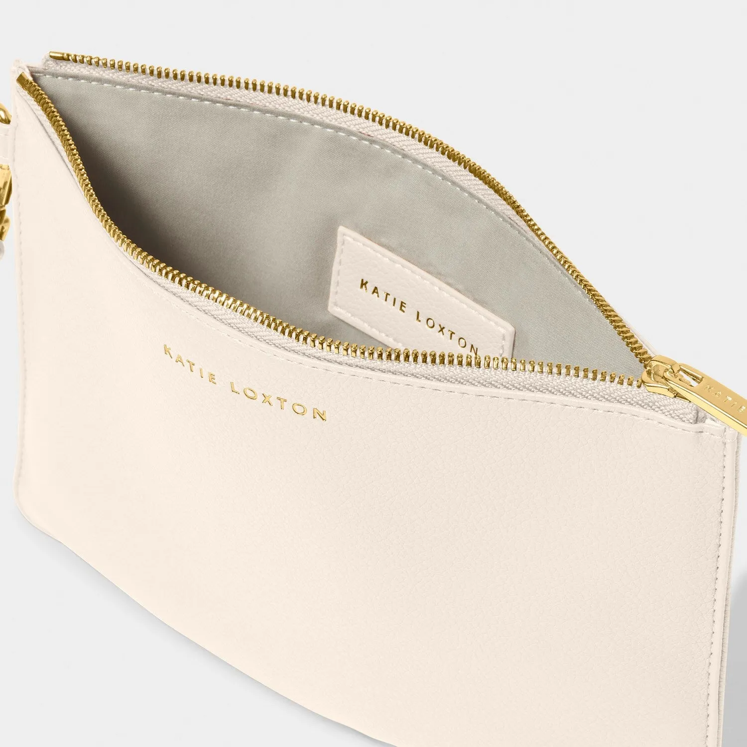 Katie Loxton Zana Canvas Wristlet Pouch Off White