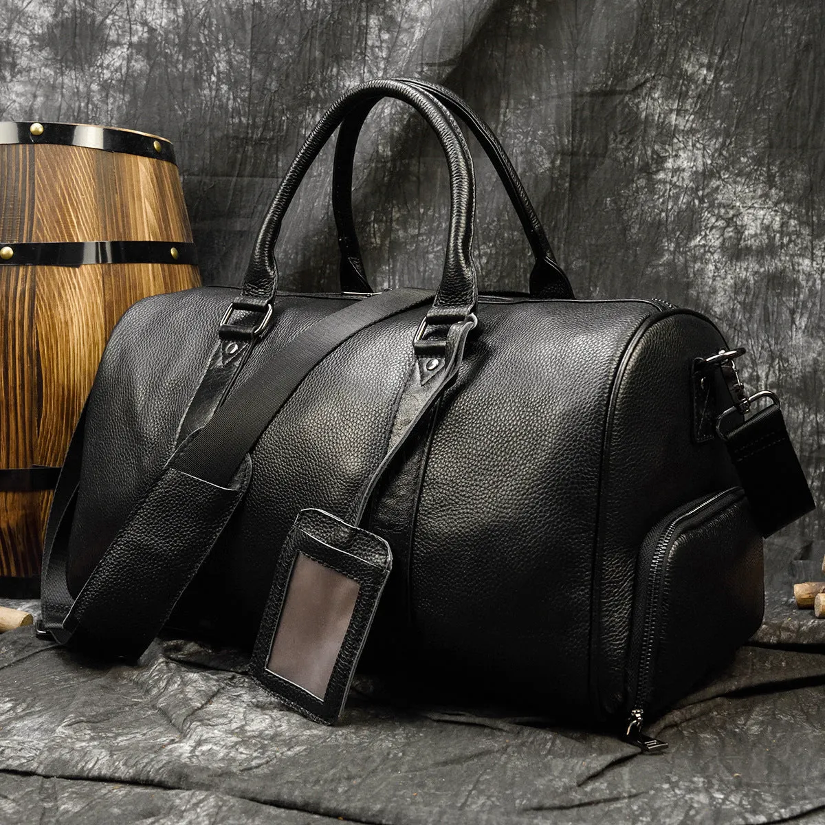 Leather Weekend Travle Bag Large Stroage for Men 9422