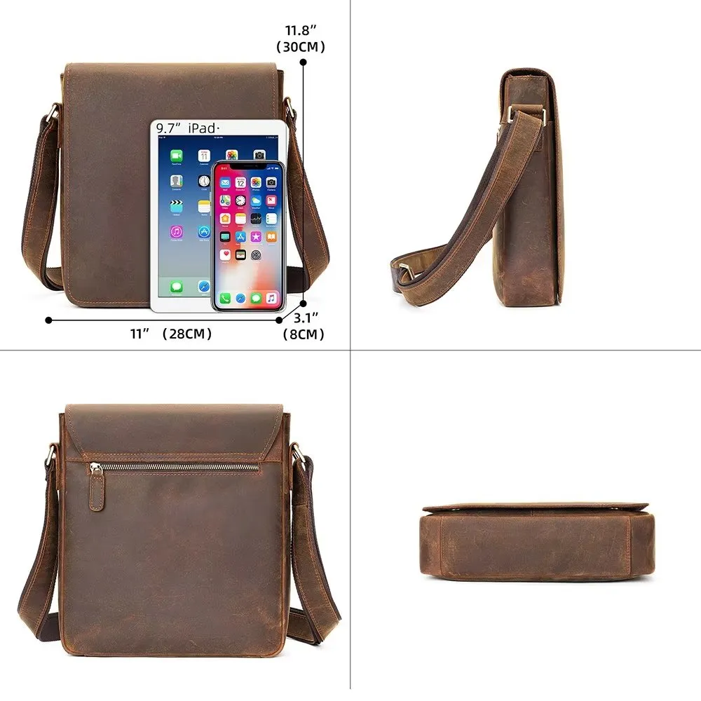 LeatherLux Crossbody Zipper Bag