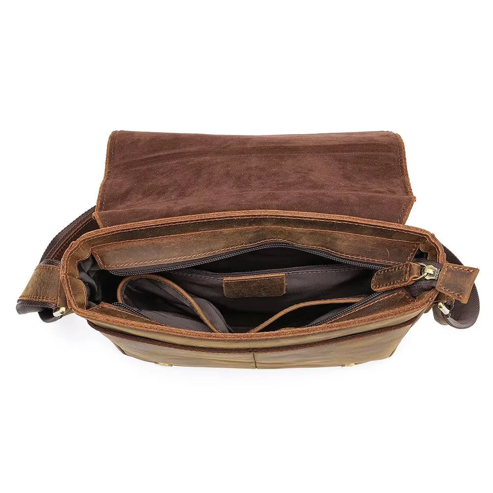 LeatherLux Crossbody Zipper Bag