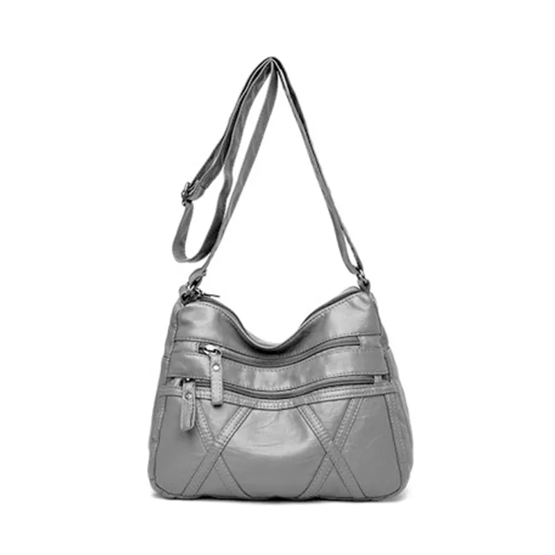 Lightweight Soft Leather Shoulder Bag