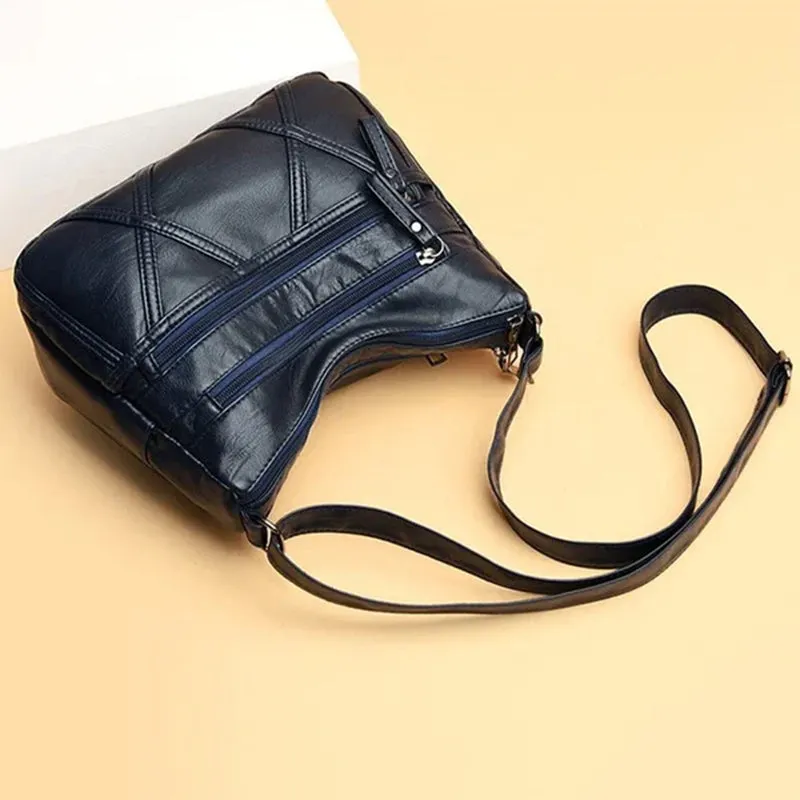 Lightweight Soft Leather Shoulder Bag