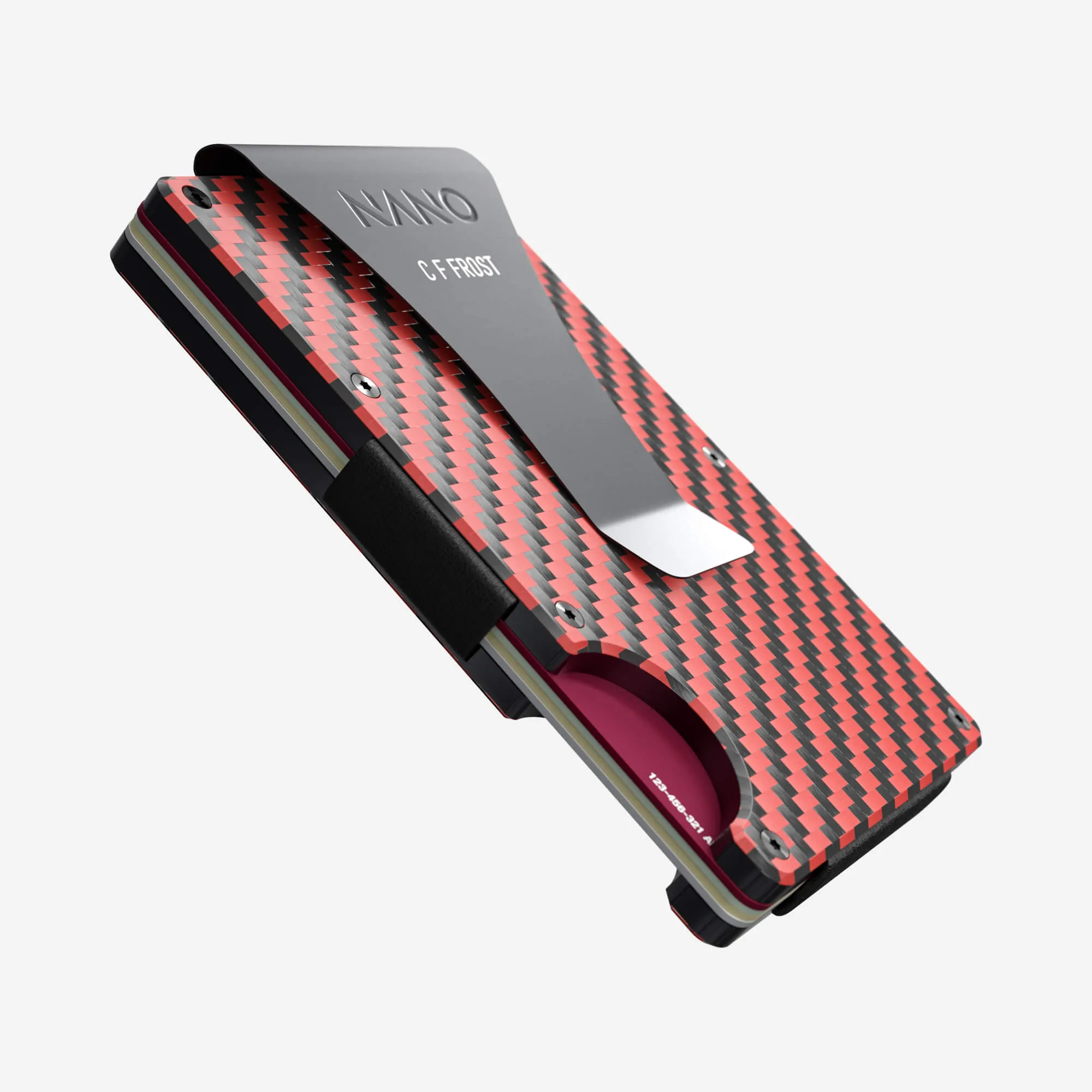 Personalised Money Clip Wallet (Diablo Red/Stealth Black)