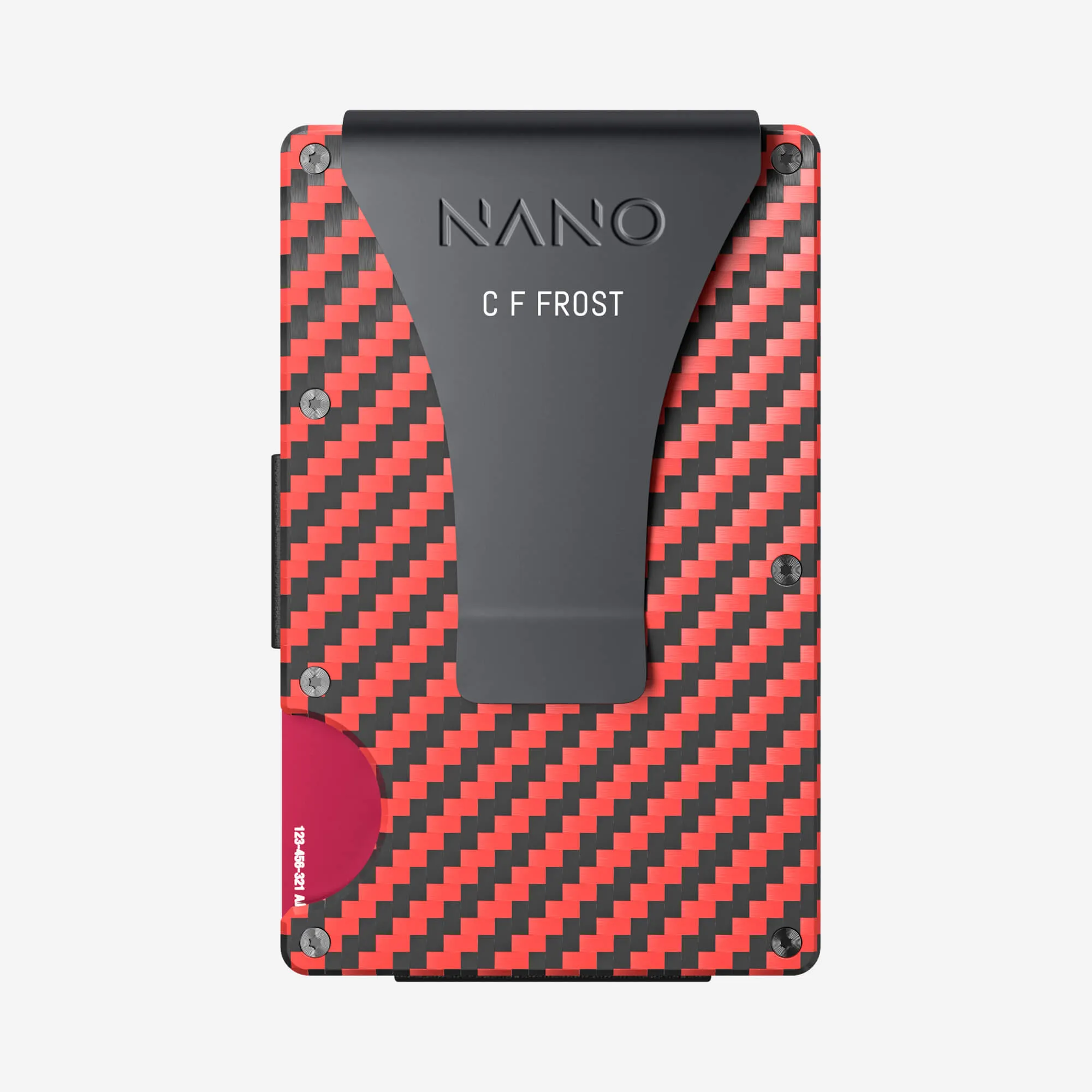 Personalised Money Clip Wallet (Diablo Red/Stealth Black)