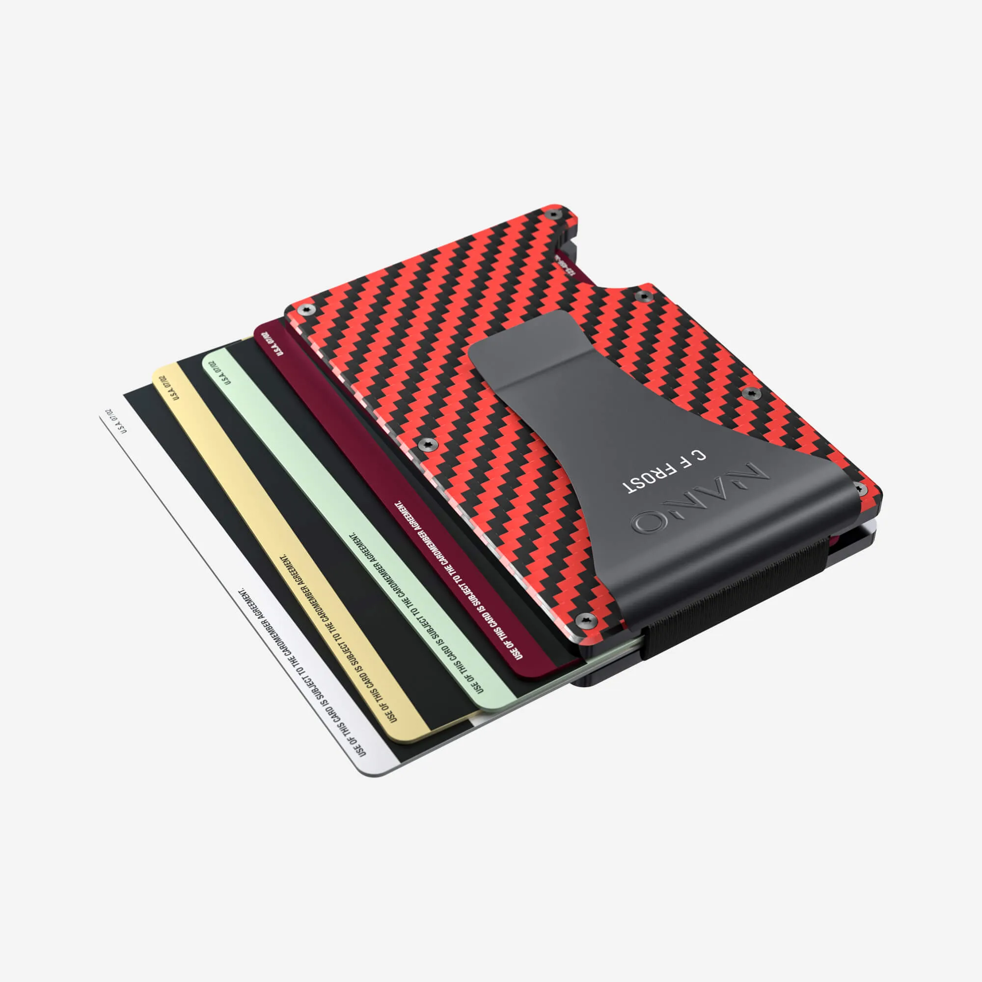 Personalised Money Clip Wallet (Diablo Red/Stealth Black)