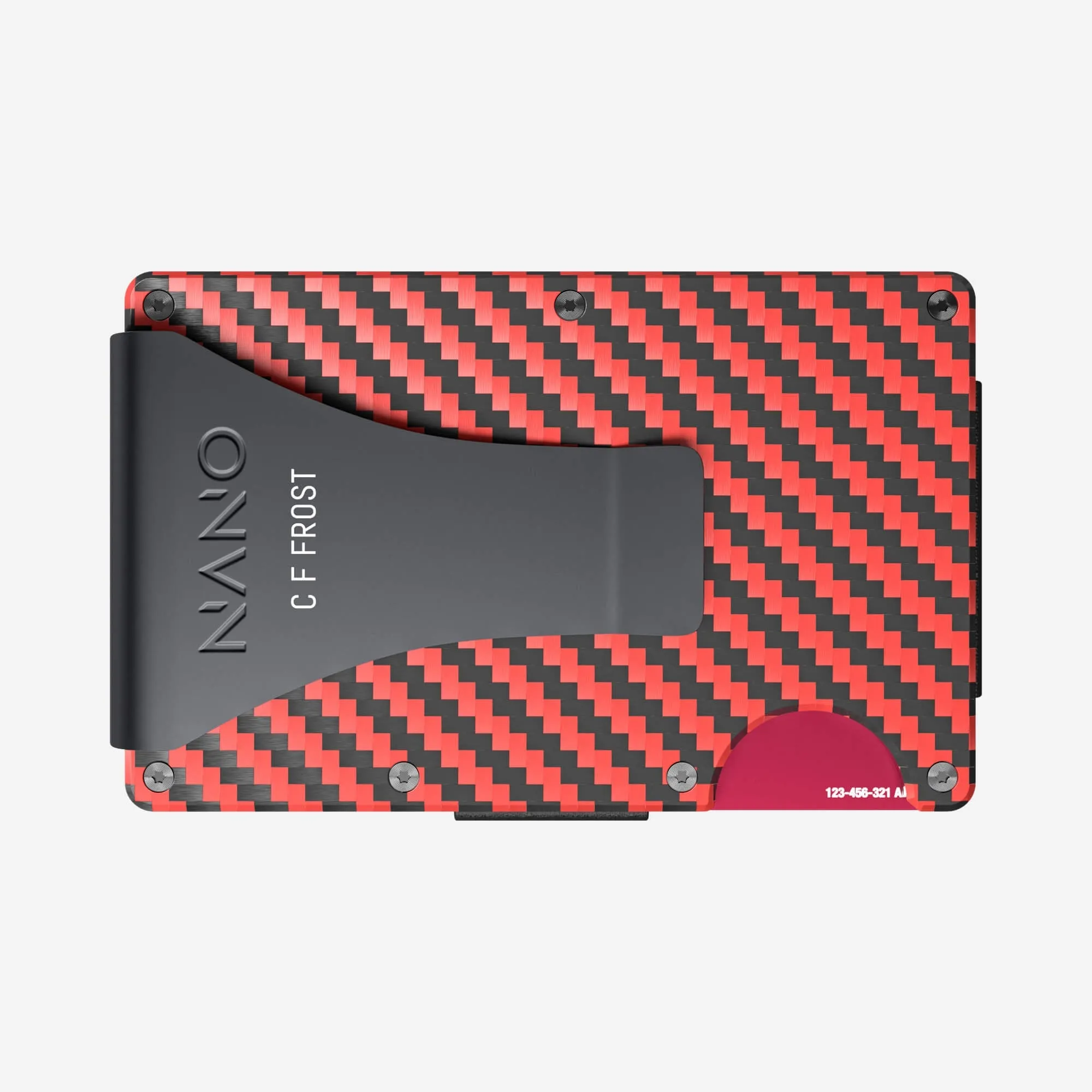 Personalised Money Clip Wallet (Diablo Red/Stealth Black)