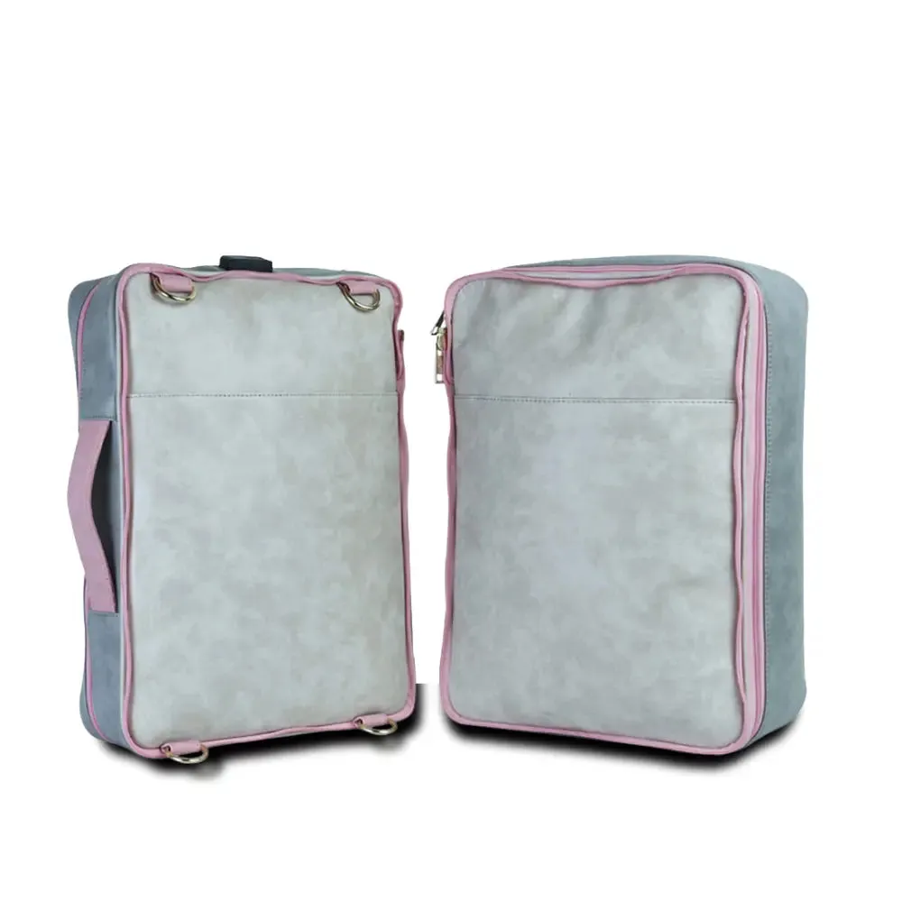 Pink Voyager Set of 4 Bags with Leather Batua - Travel Luggage Set