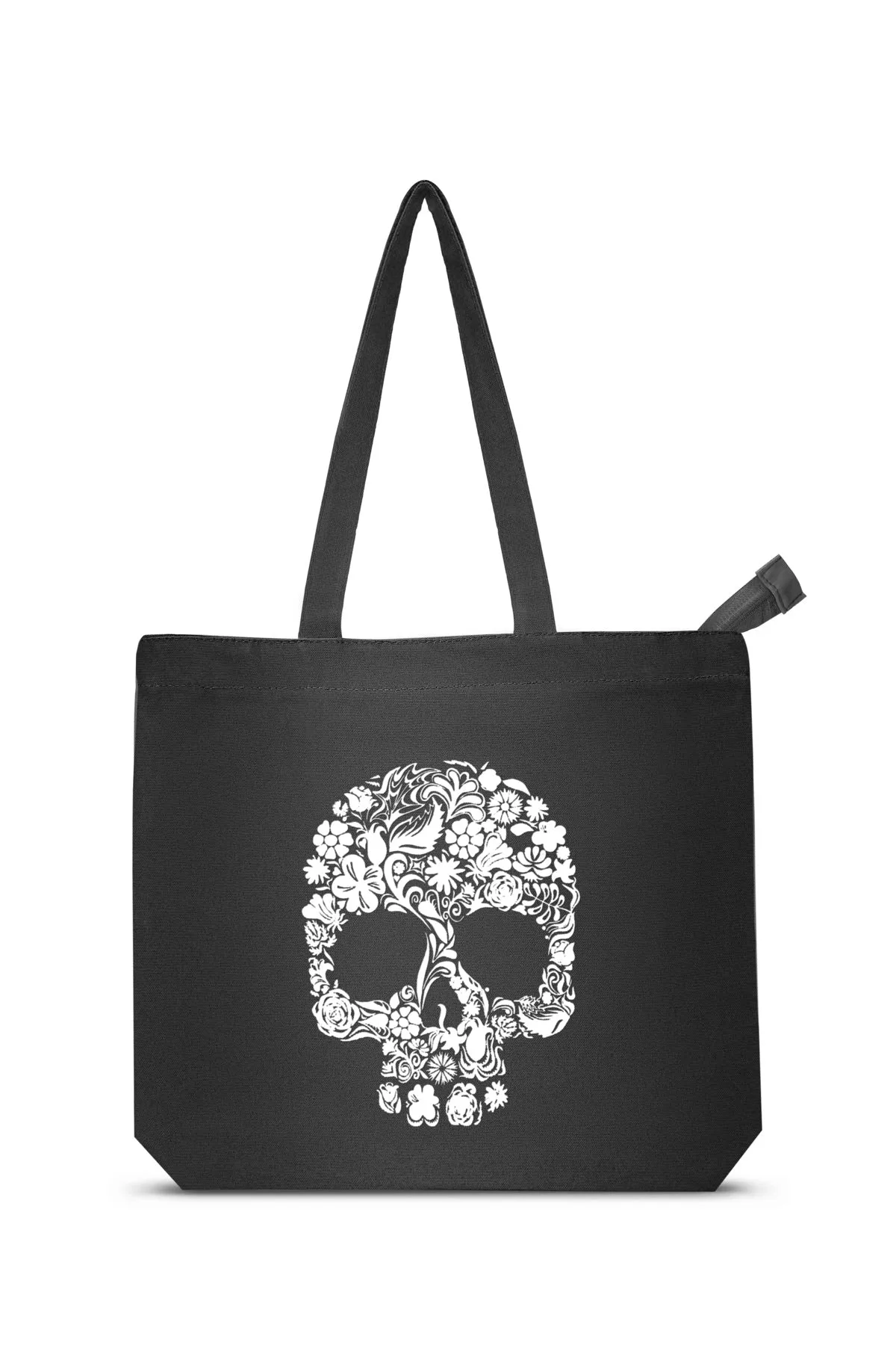 Premium Cotton Canvas Tote Bag with Zip- Black