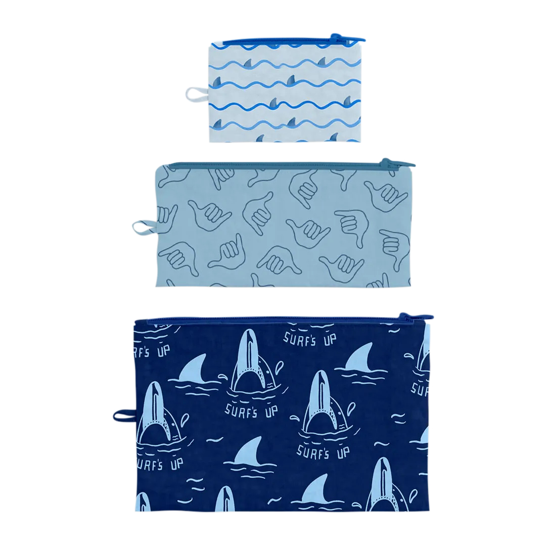 Shaka Surf Flat Pouch, Set of 3