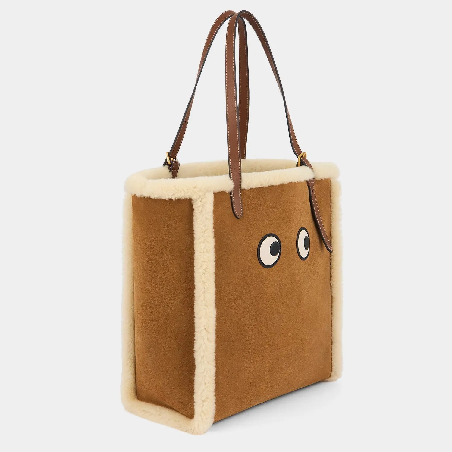 Small N/S Eyes Shearling Tote