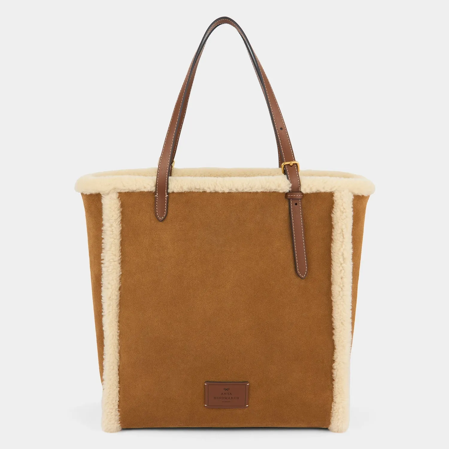 Small N/S Eyes Shearling Tote