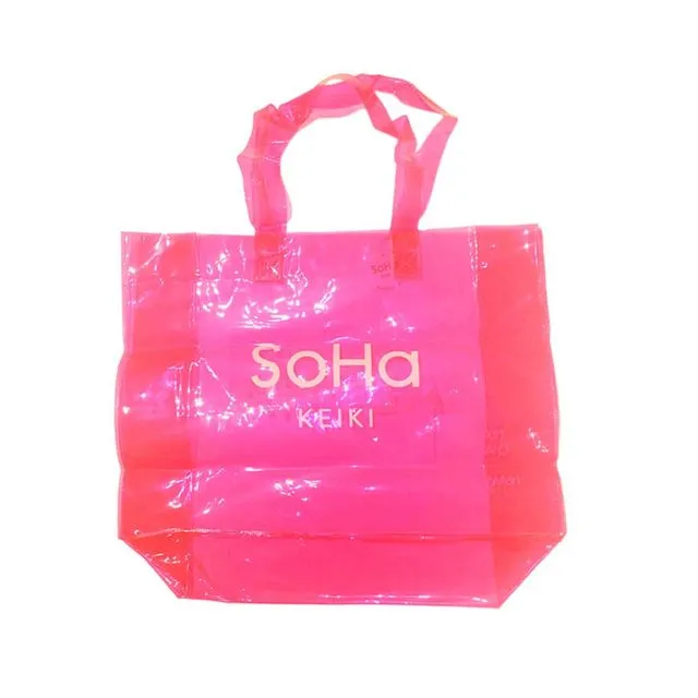 SoHa Keiki Clear Tote Large, Hot Pink