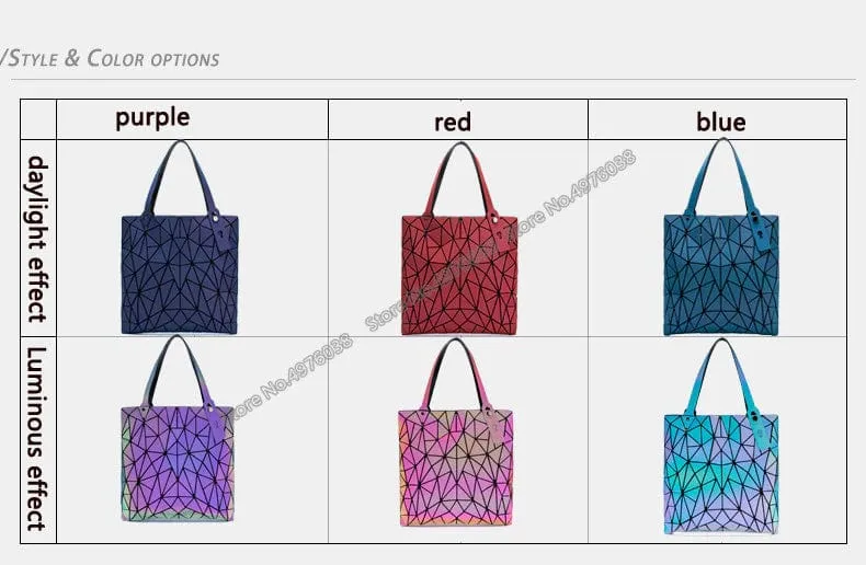 Stunning Geometric Holographic Carry Totes