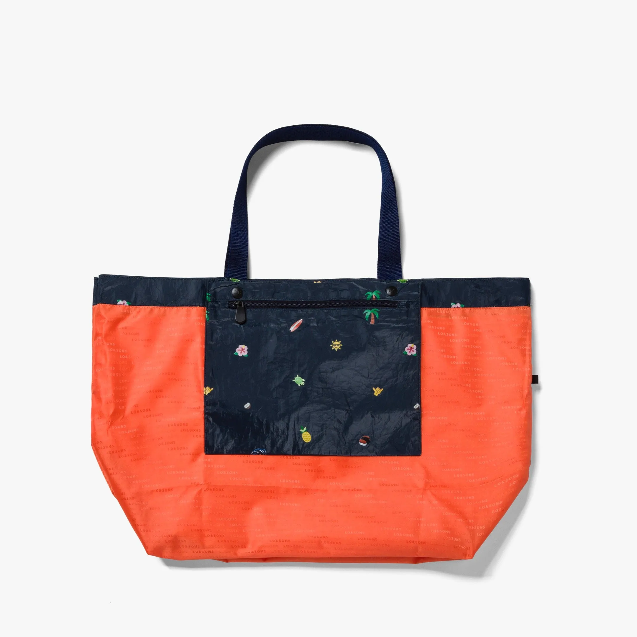 The Del Mar Packable Tote Large - Tyvek - Navy Hawaii Emoji