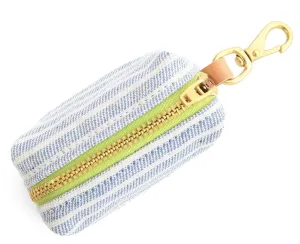 THE FOGGY DOG | Upcycled Denim Railroad Stripe Leash Bag