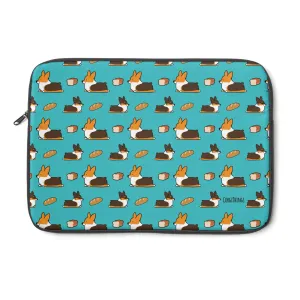 Tricolor Corgi Loaf Sploot Laptop Sleeve | 3 Sizes