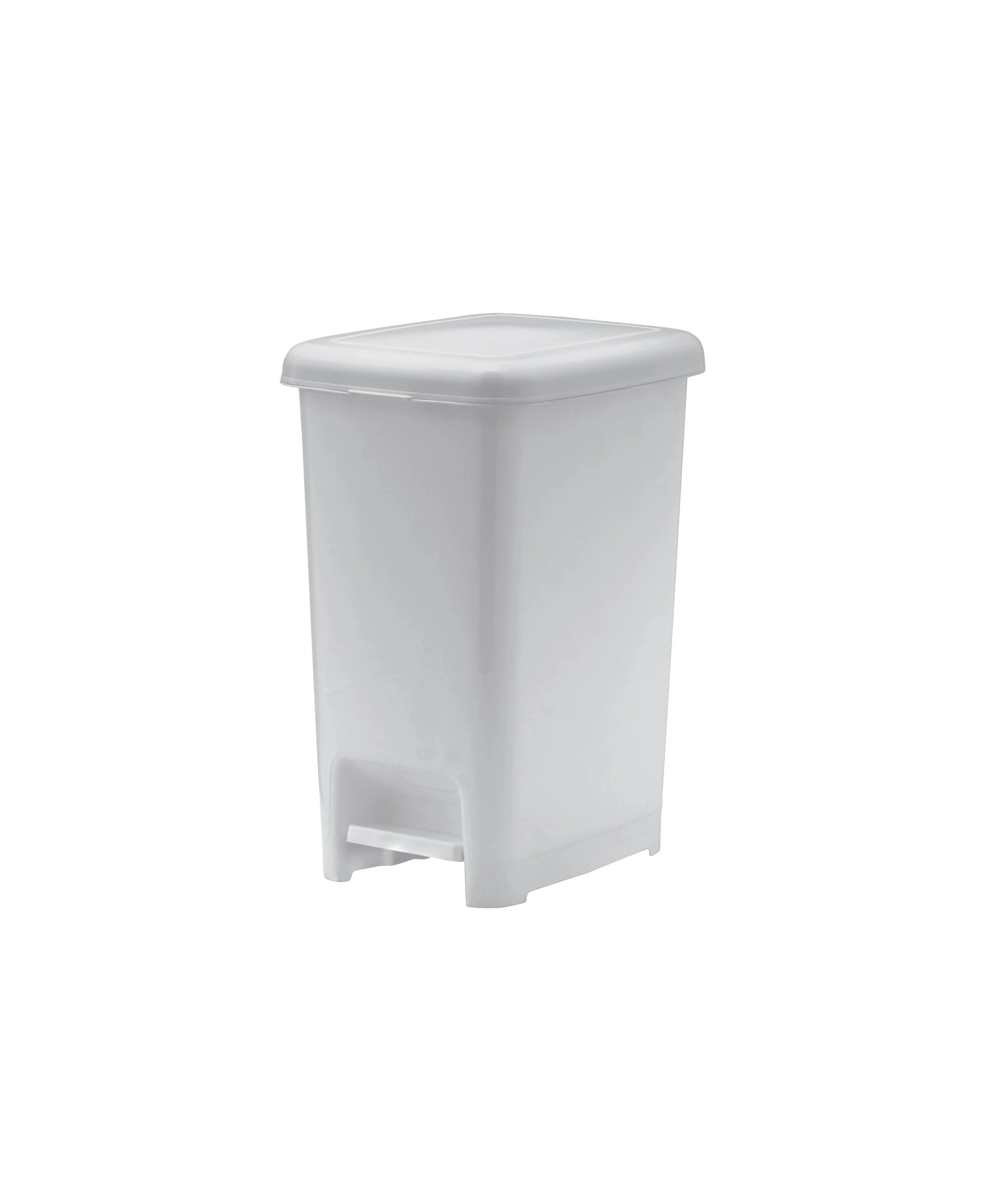 White Smoke Slim Pedal Trash Can 42Qt 1pc