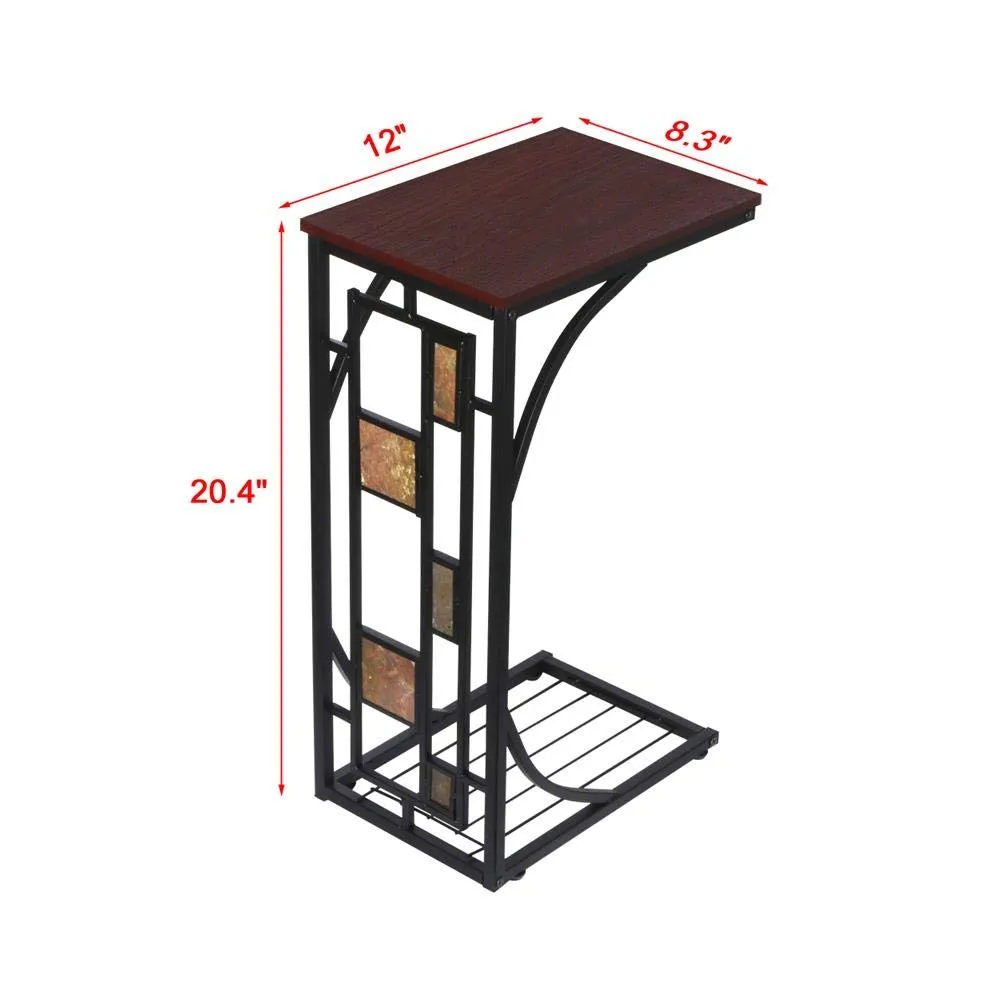 Yaheetech Sofa Side C Table End Snack Tables Living Room Bedroom Phone, Romote Control, Coffee at Easy Reach